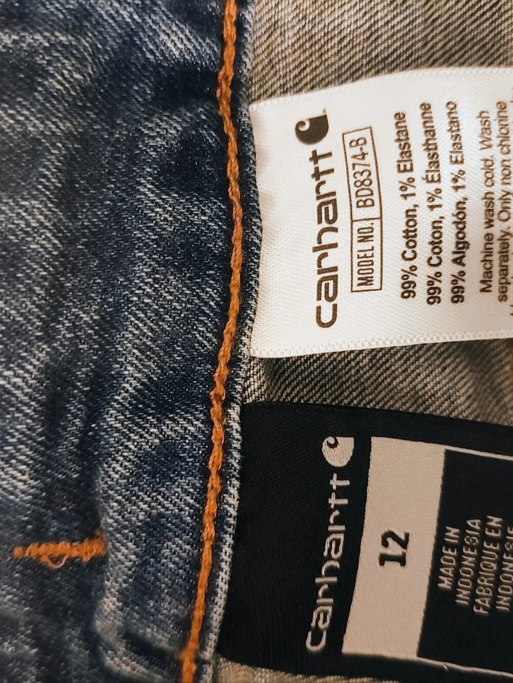 Carhartt Girls Size 12 Bootcut Jeans Blue Denim Adjustable Waist Western